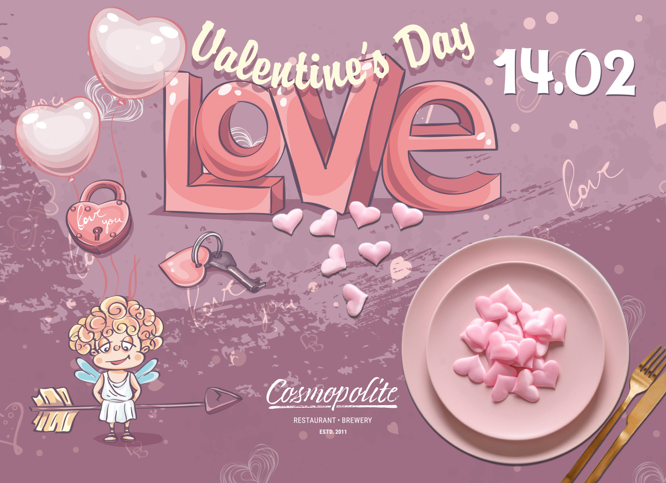 St. Valentine waits for you at Cosmopolite!