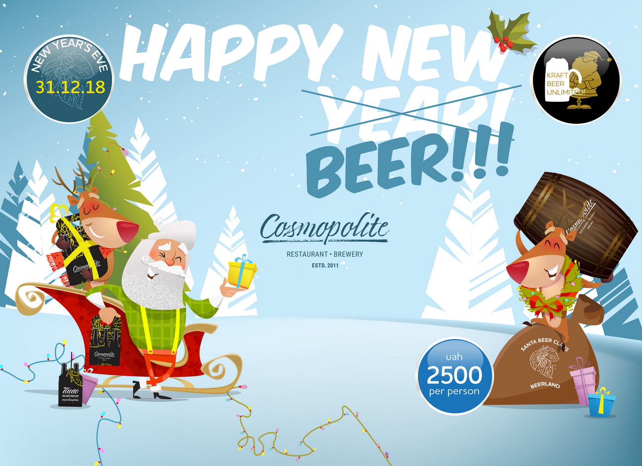 Happy New Beer Party at Cosmopolite restaurant-brewery!