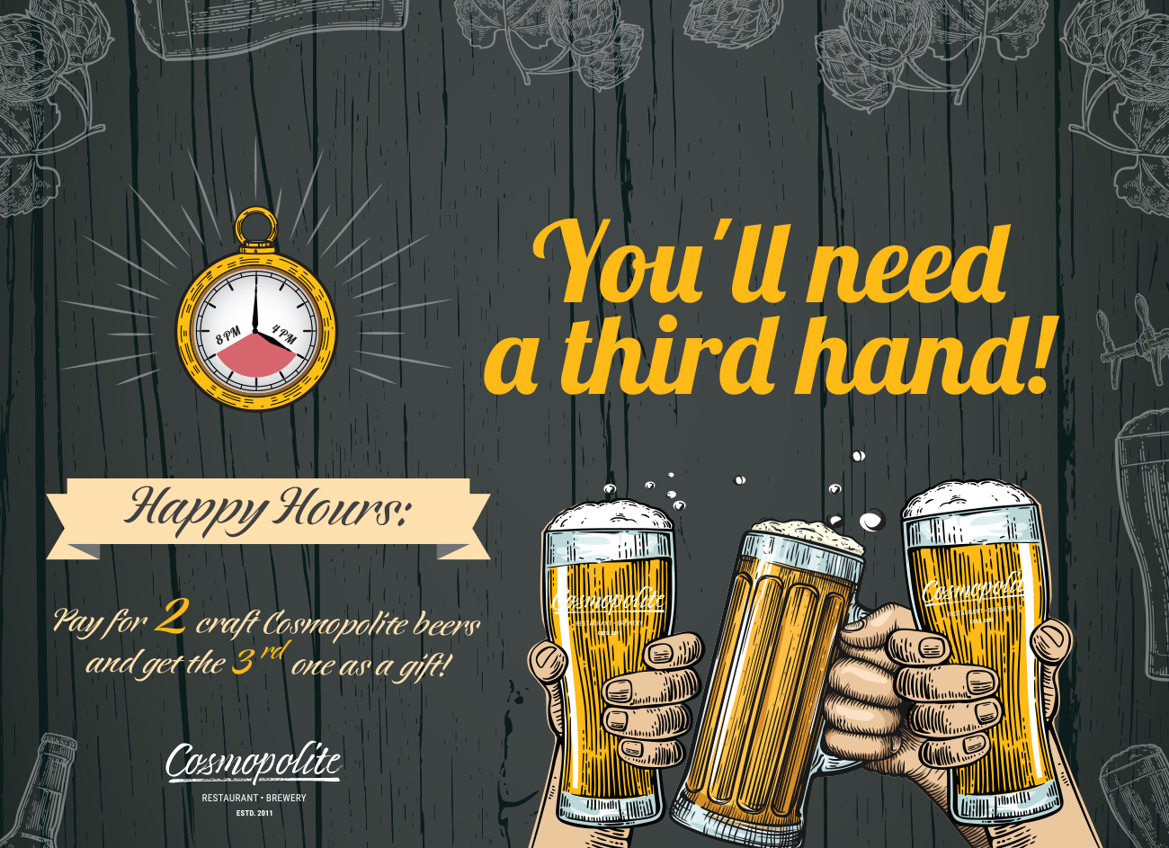 Happy Beer Hours at Cosmopolite restaurant-brewery