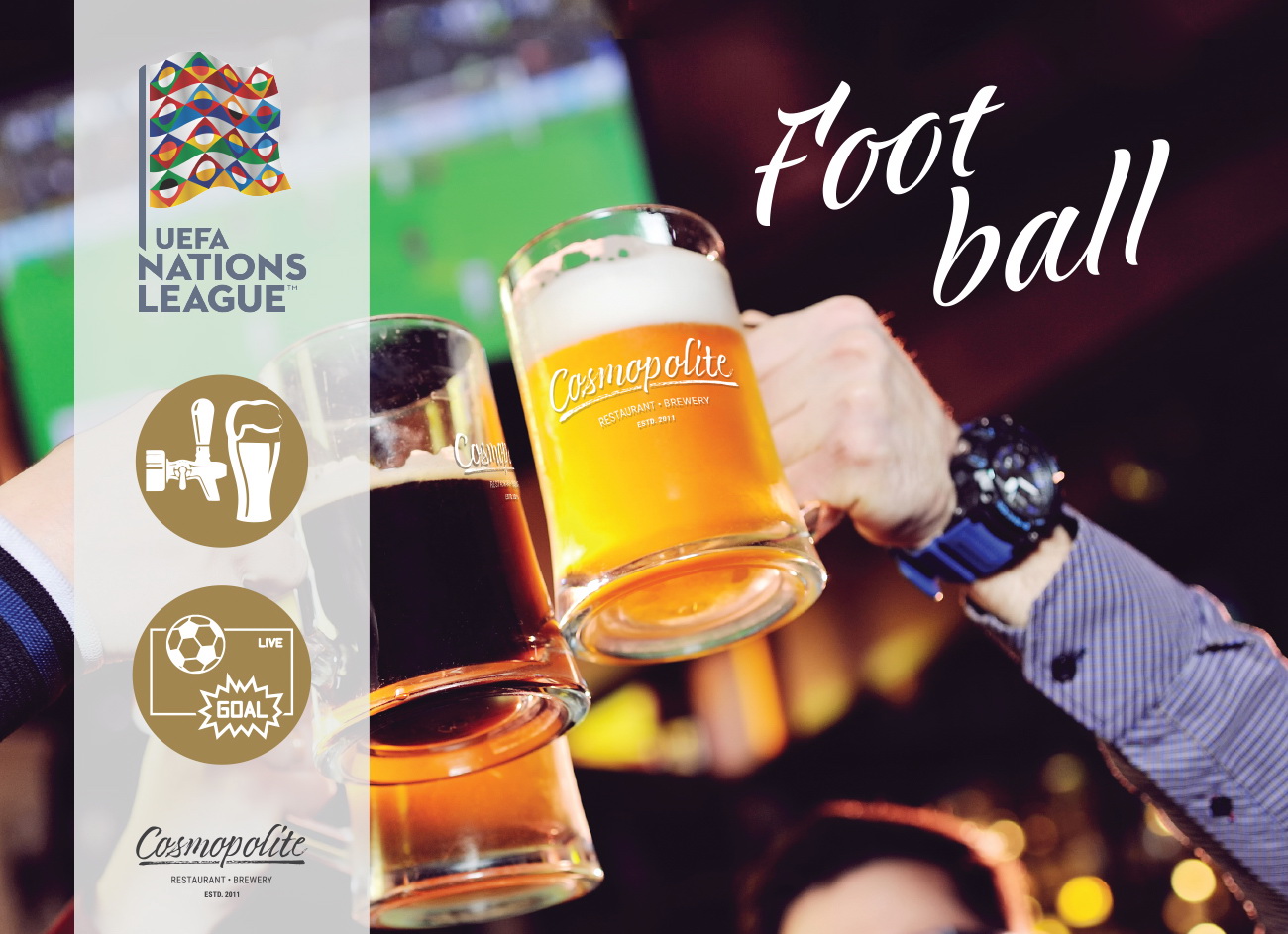 Football time at Cosmopolite restaurant-brewery