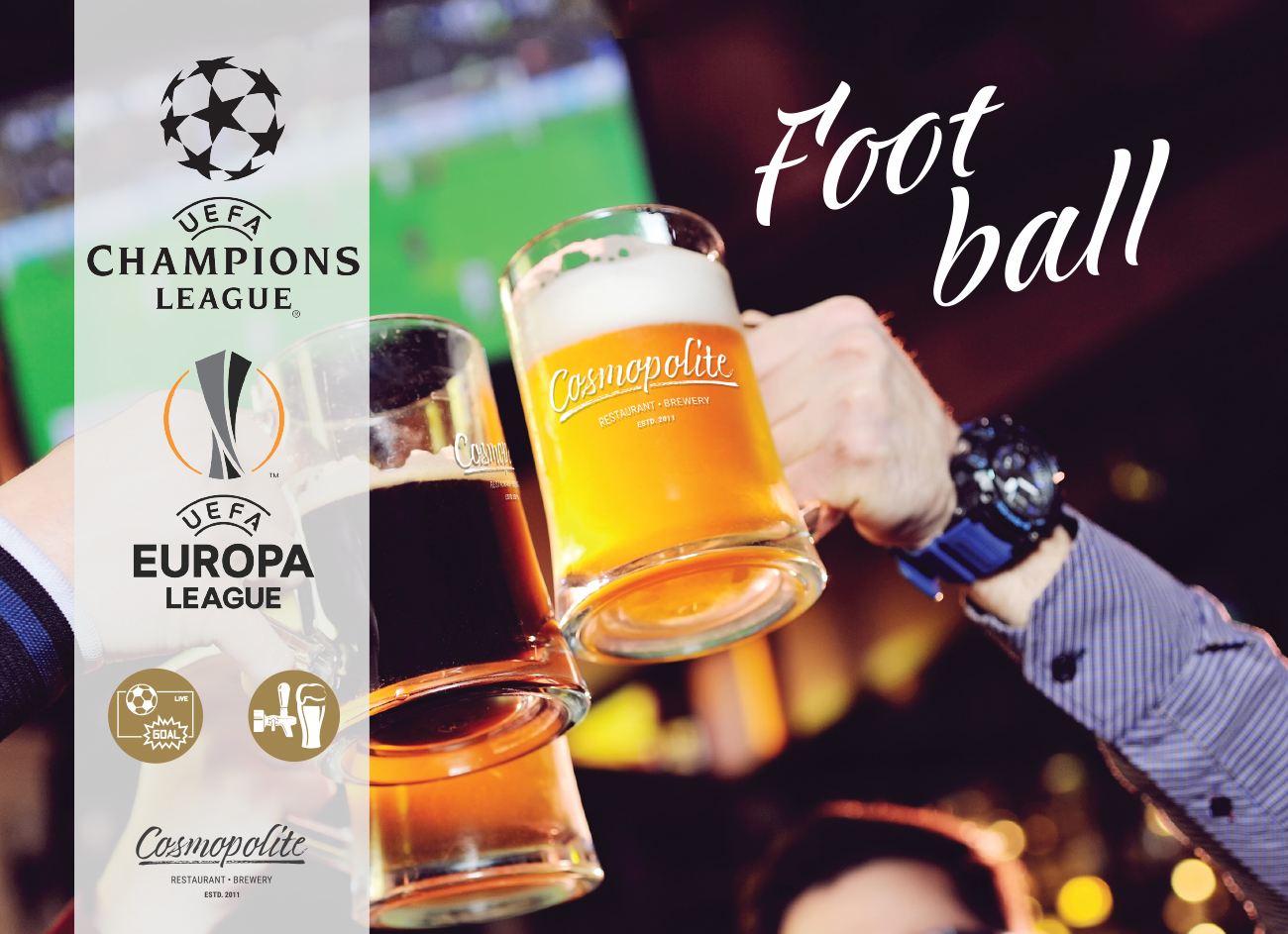 Football time at Cosmopolite restaurant-brewery