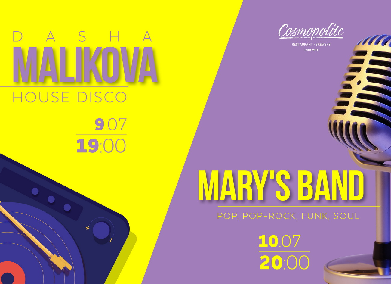 Music nights at Cosmopolite! Listen & Enjoy!