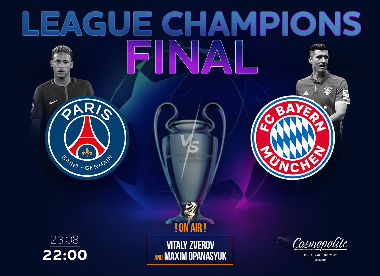 Grand football: Champions League, final - LIVE at Cosmopolite!
