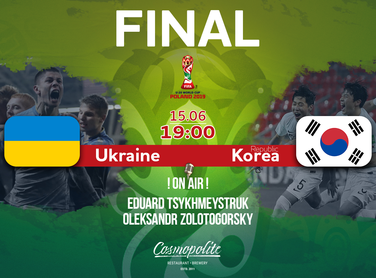 Final match of 2019 FIFA U-20 World Cup - live broadcast!