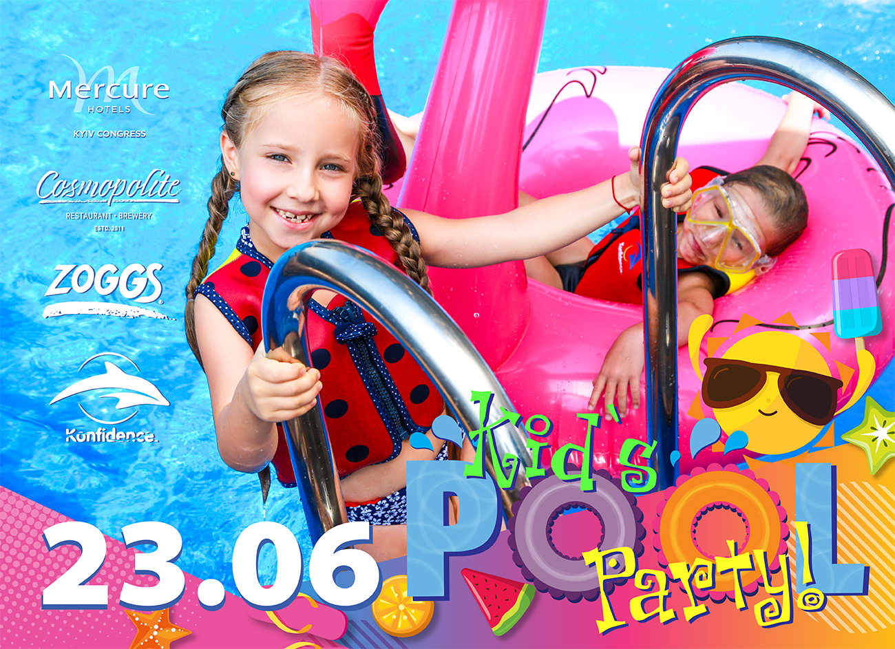 Kids' pool party at the summer terrace