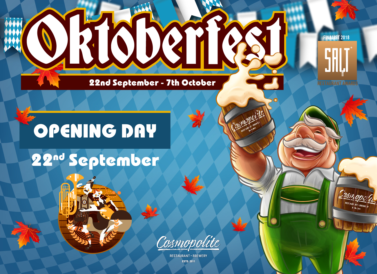 Oktoberfest at Cosmopolite: Grand opening: 22 September, 7PM!