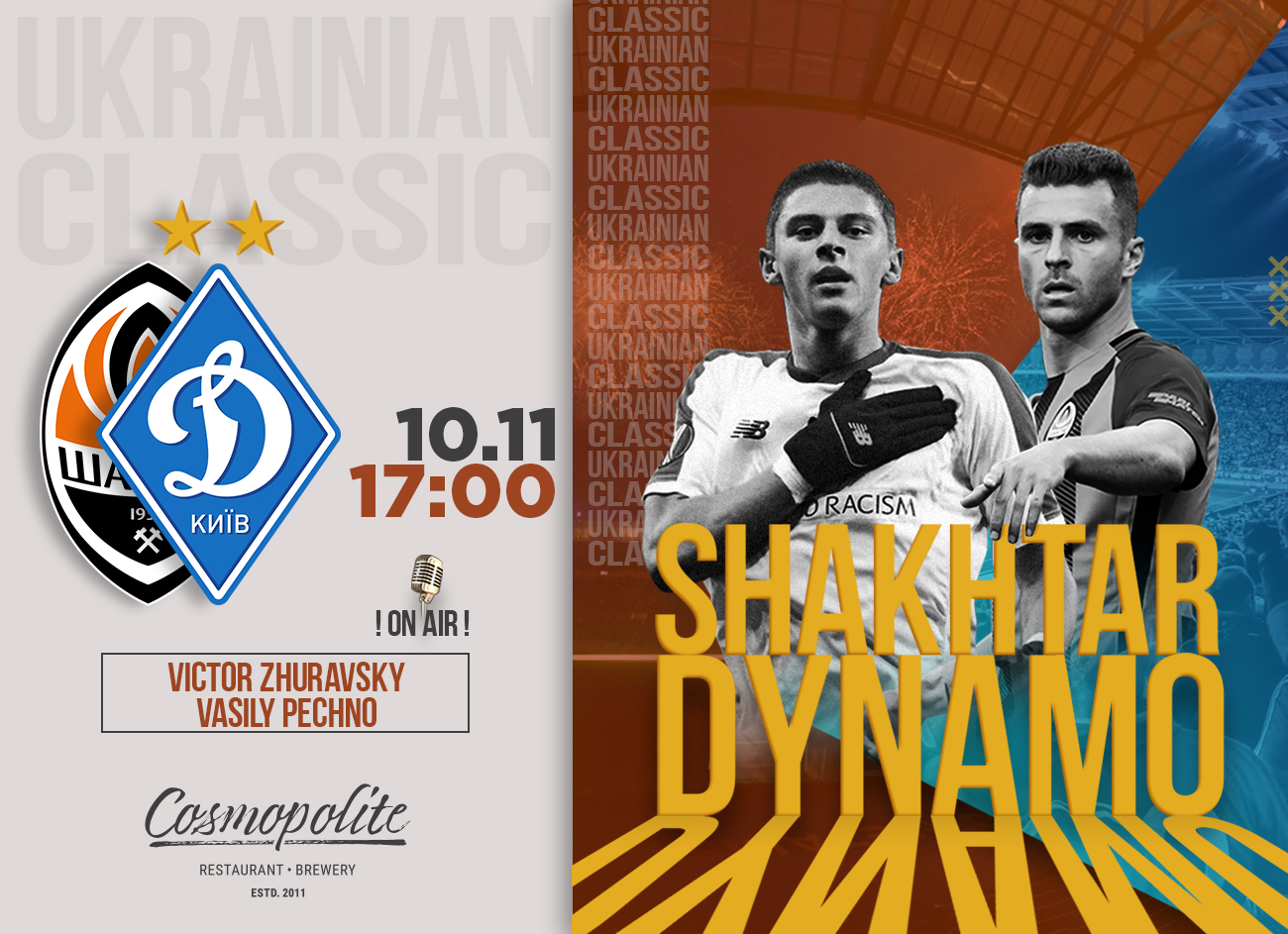 Grand Football: Serbia v Ukraine! LIVE at Cosmopolite!