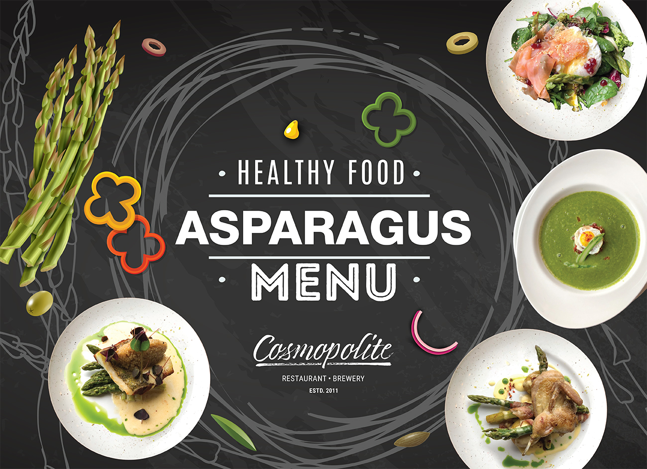 Fresh asparagus offer at Cosmopolite