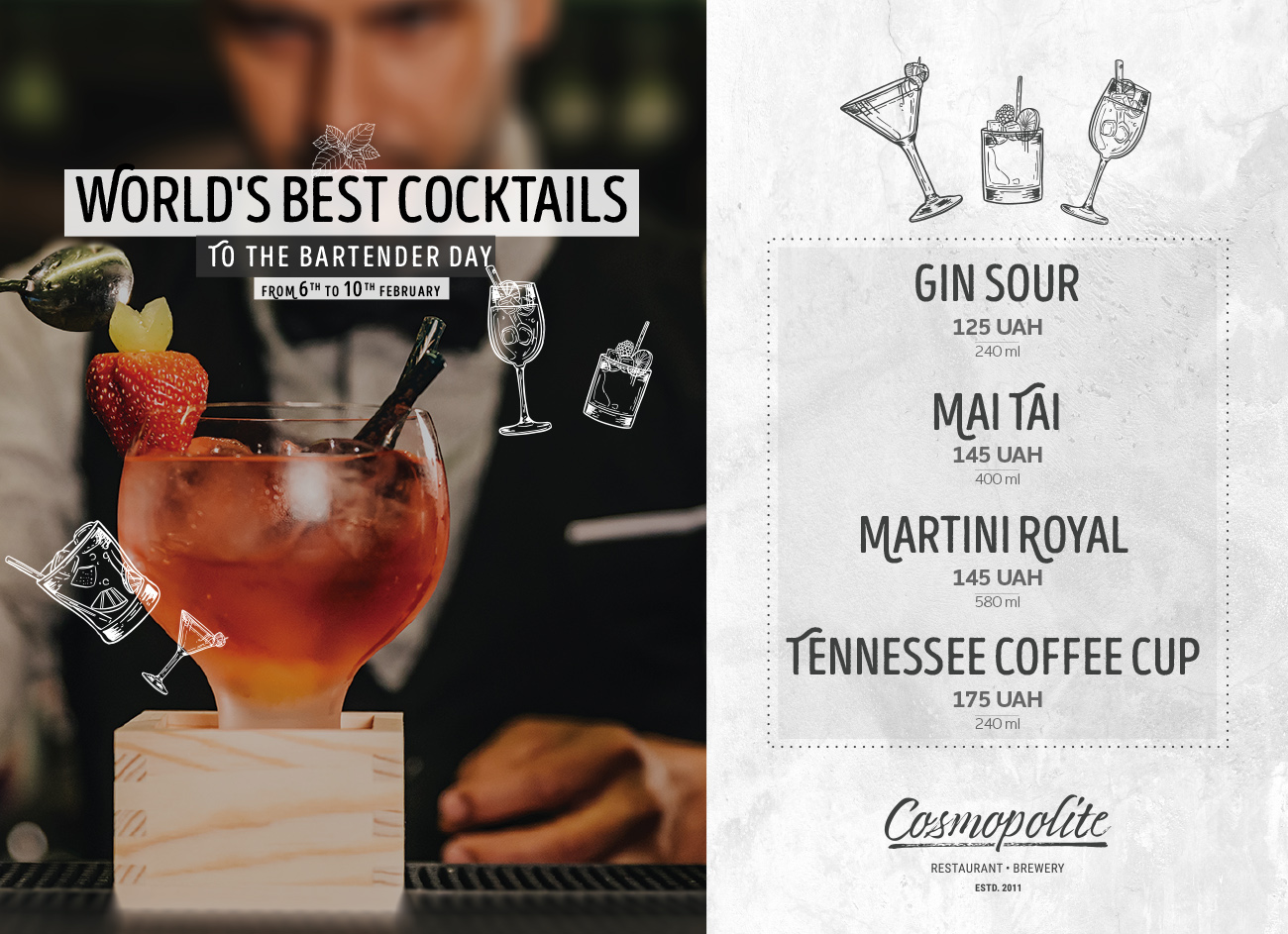 The best cocktails - to the world's Bartender Day! 