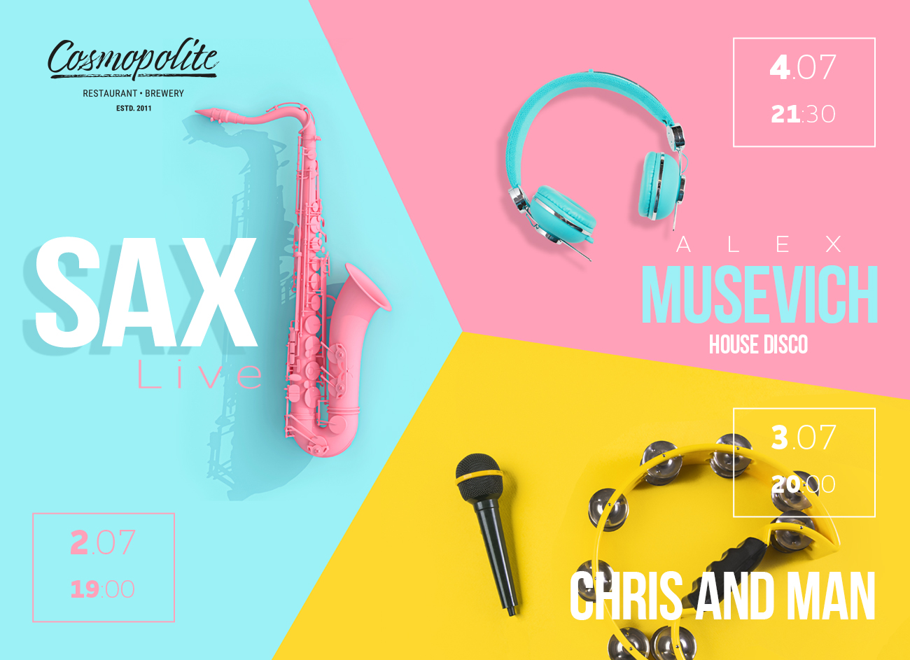 Music nights at Cosmopolite! Welcome & Enjoy!