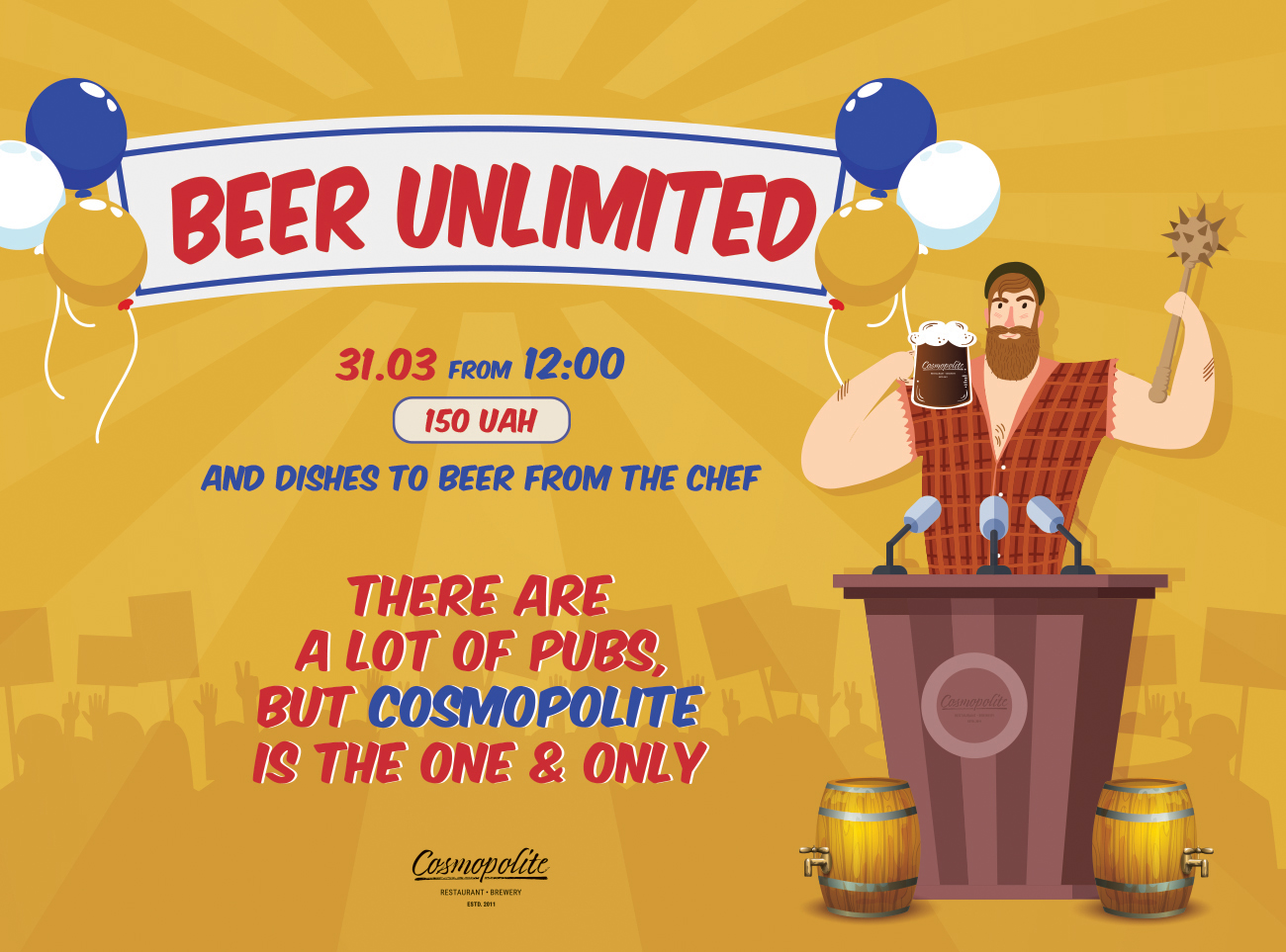 Beer Unlimited at Cosmopolite restaurant-brewery