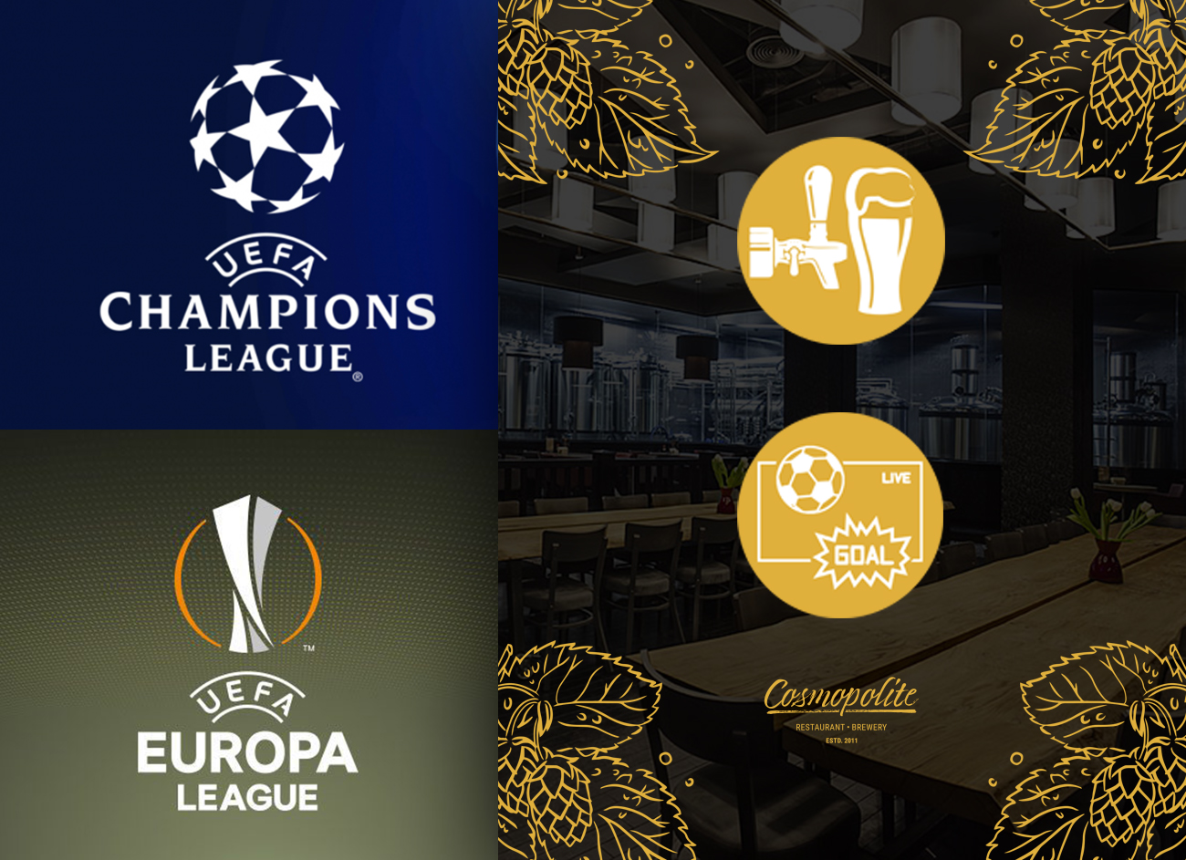 Football time at Cosmopolite restaurant-brewery