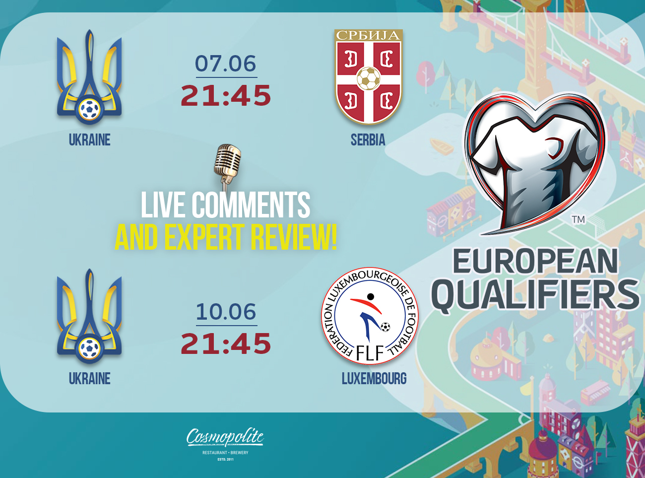 Matches of National Team of Ukraine. Live broadcast at Cosmopolite!