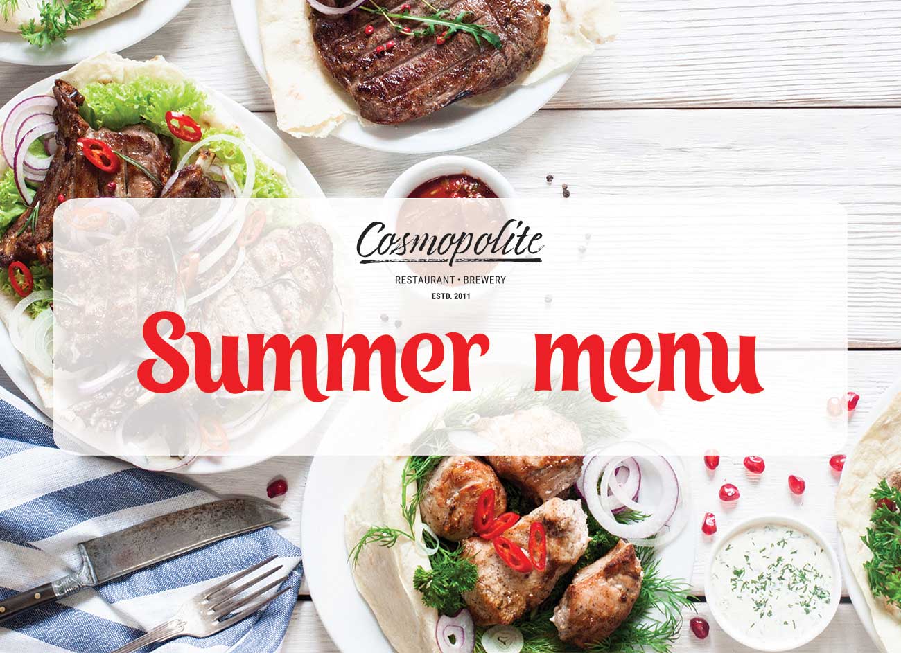 Летнее меню ресторана Cosmopolite