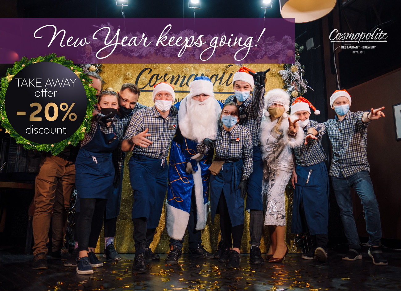 Happy New Year & Take Away! -20% on ALL the menu!