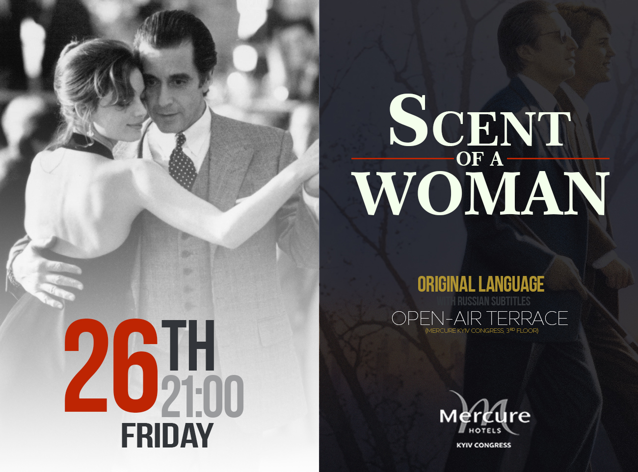 Scent of a woman. Open terrace screening
